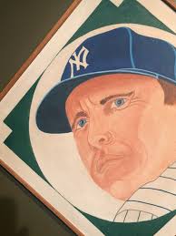 1964 Pop Art New York Yankees Baseball Great Mickey Mantle by Artist Pat  Jensen