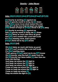 Gravity John Mayer B Music Guitar Guitar Songs Ukulele Songs