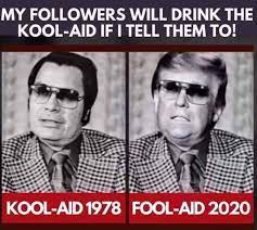 Convictions & Leavenworth 4 Trump on X: "Q: What's the difference between  cult leader Jim Jones and Donald Trump? A: Trump would charge his followers  for the Kool-Aid. #TrumpCult https://t.co/DWTvjYDgRF" / X