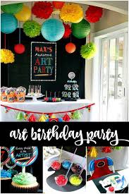 Creative Birthday Themes For Kids A Picasso Inspired Boy S Art Themed Birthday Party Kids Art Party Boy Birthday Parties Art Birthday