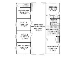 10' or 12' center aisle; Barn Plans Horse Barn Plan With Living Quarters 001b 0001 At Www Thegarageplanshop Com