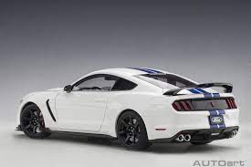 It has a fresh coat of paint, new seat covers, new dash, and a rebuilt transmission. Ford Mustang Shelby Gt 350r Oxford White With Lightning Blue Stripes Autoart