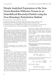 The thiele modulus was then developed to describe the relationship between diffusion and reaction rate in porous catalyst pellets with no mass transfer limitations. Pdf Simple Analytical Expressions Of The Non Linear Reaction Diffusion Process In An Immobilized Biocatalyst Particle Using The New Homotopy Perturbation Method Vembu Ananthaswamy Academia Edu