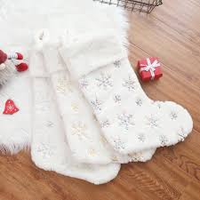 A wide variety of candy christmas stockings options are available to you, such as print method, christmas item type, and printing. Snowflakes Embroidered White Plush Christmas Stockings Candy Socks Gifts Bag Stockings Gift Holders Aliexpress