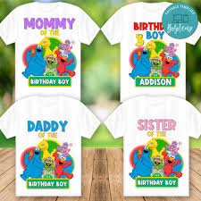 Download Printable Sesame Street Birthday Shirt For Family Templates Diy Bobotemp