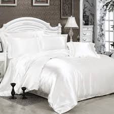 Free shipping on all orders over $149.99 4pcs Satin Silk Duvet Cover Sets Fitted Sheet Pillow Cases Bedroom Quilt Cover Bedding Sets King Double Single White King Buy Online In Guernsey At Guernsey Desertcart Com Productid 65726284