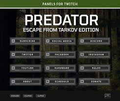 Eft Predator Twitch Panels By Stream Interface On Creativemarket Twitch Facebook Instagram Social Media