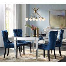 This dining chair will surely become a conversation piece. 34 Navy Blue Velvet Dining Room Chairs