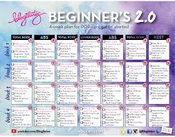 Beginners Workout Calendar 2 0 Perfect For Those Getting Back Into Working Out O Blogilates Beginner Calendar Workout Plan For Beginners Pilates For Beginners