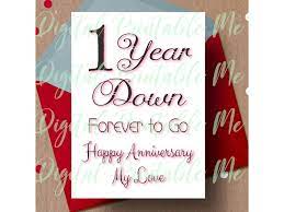 Your first anniversary only happens once, so it's important to write something special in your card. 1st Anniversary Card Printable First Anniversary Card One Year Anniv By Digitalprintableme Thehungryjpeg Com
