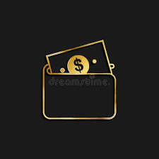 Safely store goldcoin in a lockbox or wallet details. Wallet Dolar Gold Icon Vector Illustration Of Golden Particle Background Stock Illustration Illustration Of Cash Golden 169921175