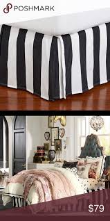 Black And White Striped Bed Skirt Pottery Barn E M Stripe Bedskirt Dust Ruffle B W Pottery Barn Bedding Bedskirt Pottery Barn