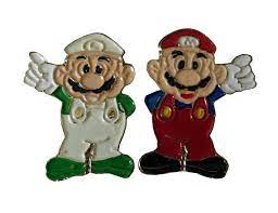 Nintendo Mario And Luigi Video Game Vintage Enamel Pin Lapel Badge Brooch Gift Tie Hat Pinback Super Mario Bros Snes Nes Game Mario And Luigi Mario Luigi