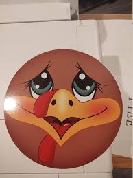 Cute Turkey Face Wreath Sign