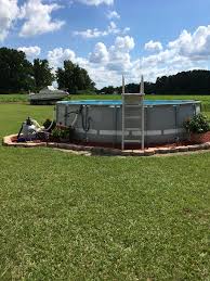 Intex Pool Landscaping In 2020 Backyard Pool Landscaping Pool Landscaping Above Ground Pool Landscaping