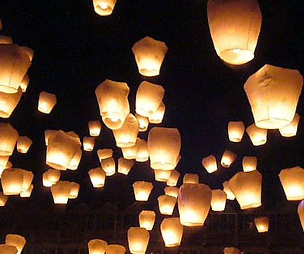 Mga resulta ng larawan para sa Fire Balloons or lighted flying lanterns (used commonly during festivals) are prank balloons"