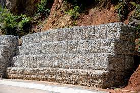 Gabion type walls have low labor cost. Gabion Basket V Concrete Blocks Blockwalls
