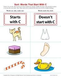 Words Starting With C Beginning Consonant Worksheets Phonics Worksheets Spelling Worksheets Consonant