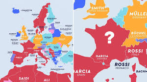 La suède à l'ouest et la norvège au nord. Cette Carte Du Monde Presente Le Nom De Famille Le Plus Porte Dans Chaque Pays