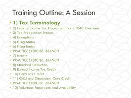 welcome to the volunteer basic tax training a session ppt