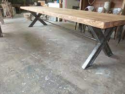 tres grande table de 3 5 m en bois recycle et metal industrielle metier usine table salle a manger table rustique bois recycle