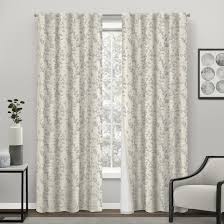 Faux linen light filtering curtains. Allentown Room Darkening Transitional Curtain Panel 96 In X 52 In Faux Linen Grey Rona