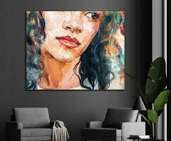 Curly Hair Woman Painting