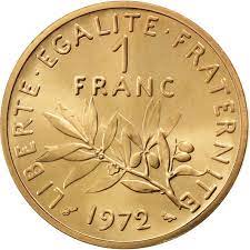 veme republique 1 franc semeuse piefort en or 1972 pcgs sp68 billet de banque piece monnaie objets vintage coloriage truite gratuit