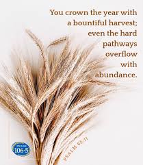Psalm 65:11 - You crown the year with a bountiful harvest; even the hard  pathways overflow with abundance. #verse #dailyverse #hope #encouragement