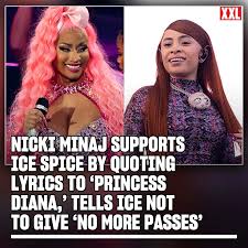 Nicki Minaj Supports Ice Spice, Quotes Lyrics to Princess Diana