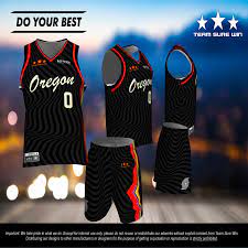 The uniforms feature a charcoal black fabric with crimson edging plus the word oregon in a cursive font on the front, block capital letters on. Portland Trail Blazers 2021 City Edition Team Sure Win Sports Uniforms
