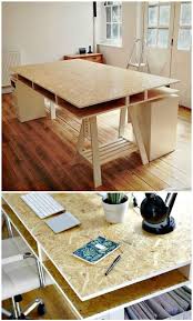 To make it, you need two sawhorses, a 24 x 72 x 1 ½ tabletop, wood glue, and paint. Diy Desk Ideas Diy Of Corner Computer Small And Office Desk Diy Desk Diy Home Decor Home Diy