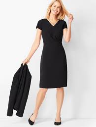 Easy Travel Faux Wrap Sheath Dress Talbots With Images Sheath Dress Dresses Travel Dress
