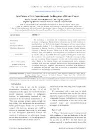 Chris li and others at the hutch now suggests bisphosphonates may also keep women with ductal carcinoma in situ, or dcis, from developing. Pdf Jaw Pain As A First Presentation In The Diagnosis Of Breast Cancer
