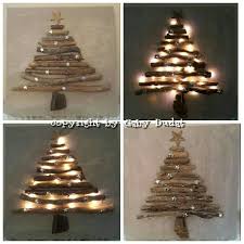 Tannenbaum Aus Schwemmholz Auf Leinwand Weihnachtsbaum Holz Schwemmholz Basteln Mit Holz