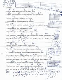 Zombie The Cranberries Guitar Chord Chart Zombie Guitar Chords Guitar Chords For Songs Learn Guitar