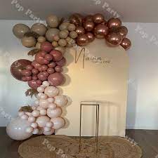 The cool thing about the pink and brown baby shower theme is that there are several ready made favors for you to choose from at baby shower stores. 107pcs Balloon Garland Brown Baby Shower Apricot Dusty Pink Balloons Arch Rose Gold Globa Mother S Day Birthday Party Decoration Ballons Accessories Aliexpress