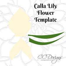 Paper Calla Lily Template Tutorial Diy Paper Flower Etsy Paper Flower Template Flower Template Diy Paper Flower Templates