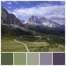 Love These Muted Hues Between Green And Purple Tertiary Colour Variations Between Secondary Col Purple Color Schemes Green Color Schemes Purple Color Palettes