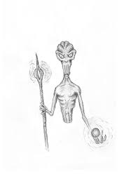 Alien Wizard Art Sketch Book Drawings