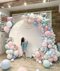 Pastel Balloon Garland Arch Pink Aqua Baby Blue First Birthday Baby Shower Birthday Balloon Decorations Pastel Balloons Girl Birthday Decorations