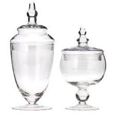 Glass apothecary jars are popular for storing essentials in the bathroom and kitchen, as well as in other areas of the house. Clear Glass Apothecary Jars Collection