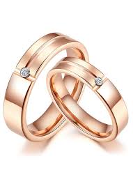 Simple Couple Rings In Rose Gold Couple Wedding Rings Wedding Rings Sets Gold Diamond Tungsten Wedding Bands