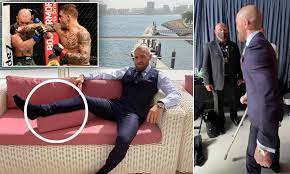 The dialogue began when poirier responded to mcgregor's instagram post, in which the irishman predicted he would win the bout in the fourth round. Conor Mcgregor Shows Off Leg That Was The Size Of An American Football After Dustin Poirier Ko Daily Mail Online