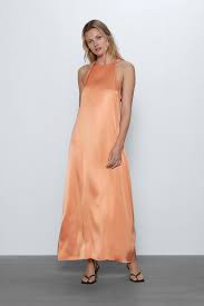 Satin Dress Zara Australia In 2020 Satin Dresses Sleeveless Long Dress Dresses