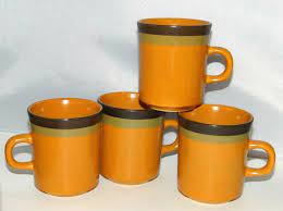 Arrow Stone Stoneware Coffee Mugs Cups Kasugi Apache Orange Brown Set of 4  | eBay