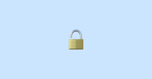 A cartoon image of an unlocked padlock. Unlocked Emoji Meaning