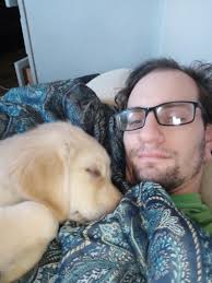 Golden boy sleeping between your legs