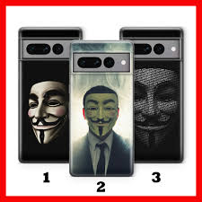 VENDETTA 1 Phone Case for Google Pixel 6 6A 7 7A 8 8A 9 9A Pro XL Models  Anonymous Revenge Mask Legion Computer Hackers Matrix Virtual VR