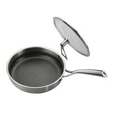 Yubinpingdiguo Pan Nonstick Frying Pan Stainless Steel Breakfast Pot Pancake Steak Pot 26cm Induction Cooker Universal Color Silver Pan Frying Pan Nonstick